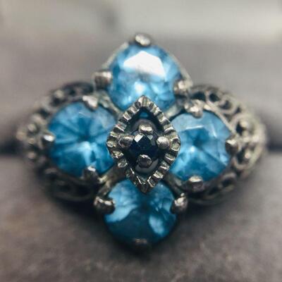 Lot 031-JT1: Sterling Silver and Topaz Ring 