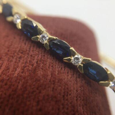 Lot 025-JT1: Natural Sapphire and Diamond Bangle Bracelet 