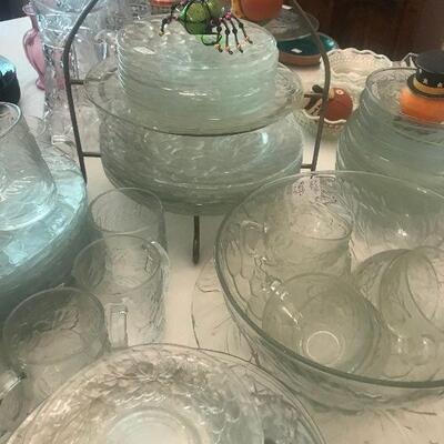 Complete set of Clear Glass Dishes
