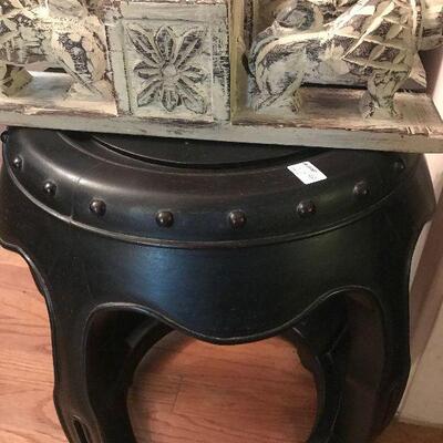 Vintage Rosewood Garden Stool and Sconces
