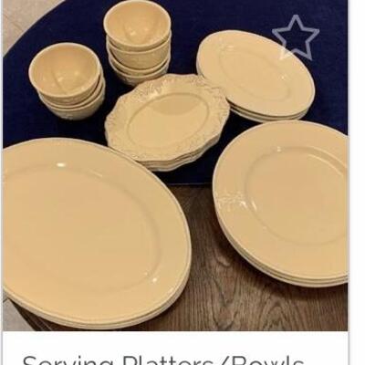 19 PC  Set: MARKED DOWN FROM $225 NOW ONLY $125
Ceramic Platters & Bowls Set as Seen: Imported from Portugal INCLUDES 
3 small oval...