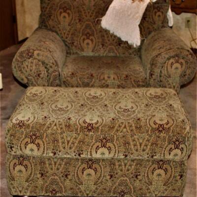 Oversized Upholstered Chair with Matching Ottoman by Realistic