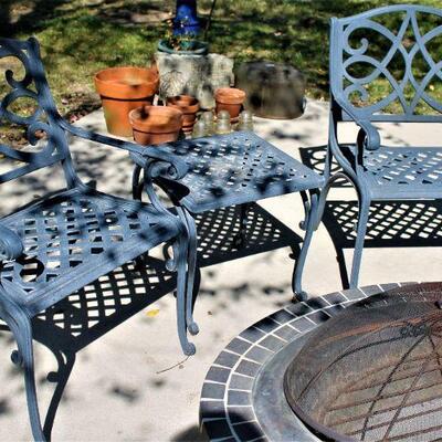 Metal, outdoor decorative out seating set.