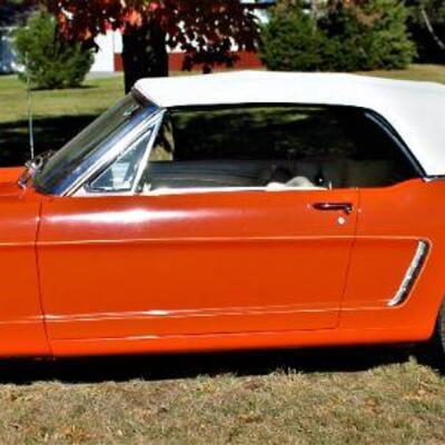 Fully restored 1965 Mustang Convertible. Has a 170cui. 6 cylinder engine, 4 speed manual transmission and 80,000 original miles.