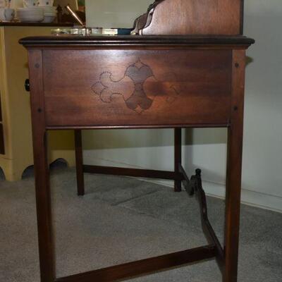 Side View showing some of the detailed craftsmanship.  Berkey & Gay Ladies Writing Desk; Purchased by Grace S. Dockeray in 1924; her...