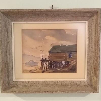 Original Watercolor Framed Painting by Maurice 