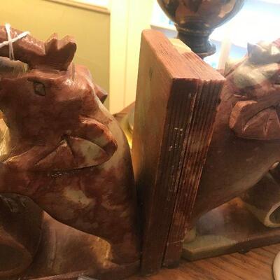 Soapstone Elephant Bookends