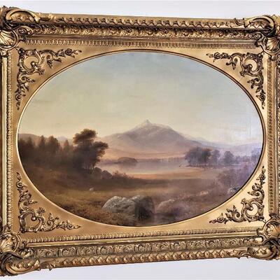 Large Important Benjamin Champney White Mountain oil painting. Mt. Chocura. IN all original untouched condition with original frame....