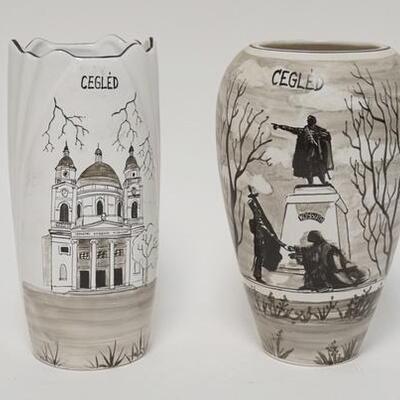 1095	TWO HAND PAINTED PORCELAIN VASES W/ SCENES FROM CEGLED HUNGARY BOTH ARE 8 1/2 IN H 	70	150	25	PLEASE PAY ATTENTION FOR DAILY...