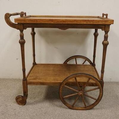 1092	OAK TEA CART HAS LIFT OFF GLASS TRAY TOP	50	100	20	PLEASE PAY ATTENTION FOR DAILY ADDITIONS TO THIS SALE. PARTIAL UPLOADS WILL BE...