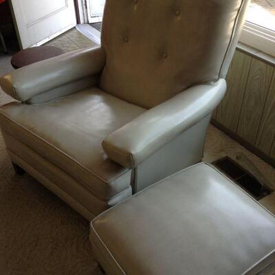 Custom sized for grandpa - Kay Furniture. White leather - Pristine