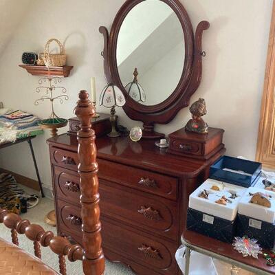 Cherry dresser with mirror