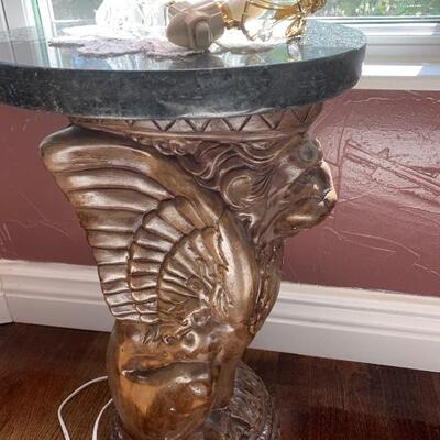 Carved end table