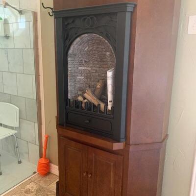 Propane fireplace cabinet