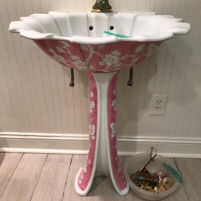 Italian porcelain pedestal sink $850