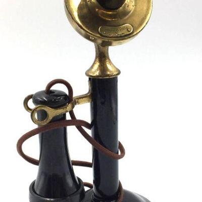 American Tel & Tel Co Brass Candlestick Telephone