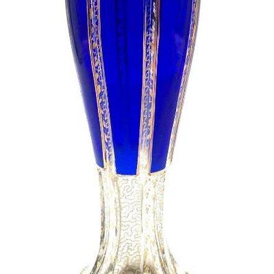 Cobalt Blue Moser Bohemian 24K Gold Glassware