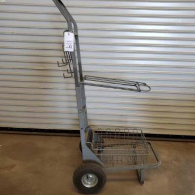 119	

Rolling Saddle, Hay and Tack Cart
Very versatile large rolling saddle rack, hay and tack cart on wheels.  Roll your cowboy items...