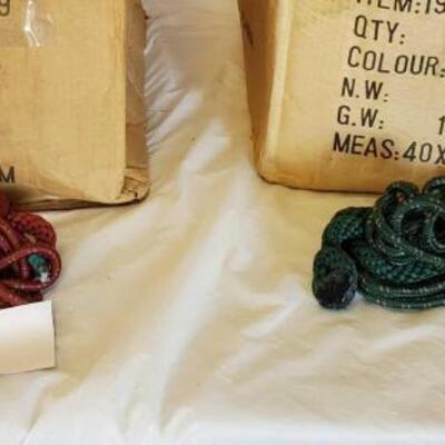2	

New Knotted Ranch Rope Halters with 6 ft Lead Ropes still in the Box
New Knotted Ranch Rope Halters with 6 ft Lead Ropes still in the...