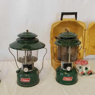 459	

3 Coleman Lanterns, 1 with carrying case
3 Coleman Lanterns, 1 with carrying case