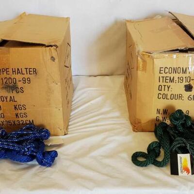 446	

New Knotted Ranch Rope Halters with 6 ft Lead Ropes still in the Box
New Knotted Ranch Rope Halters with 6 ft Lead Ropes still in...