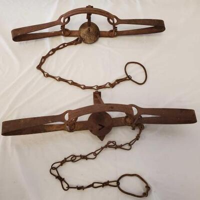 101	

Triumph Bear Trap- No# 4 and a Victor Bear Trap
1-Triumph Bear Trap- No# 4 ... Still very strong and HAS Original Chain and ring...