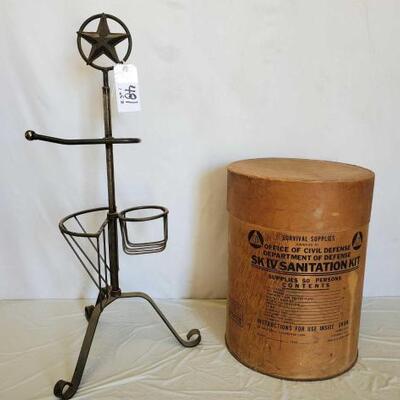 Vintage Government Survival Kit with Iron Magazine and Toliet Paper Holder
Vintage Government Survival Kit
2 Items
Government issued...