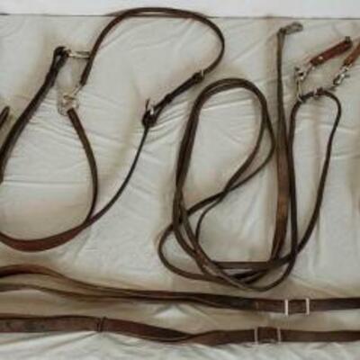 525	

Training Lot Full of Cavasons, Martingales
Great training lot full of leather cavasons, various types of martingales both leather...