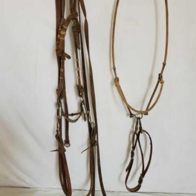123	

Complete Bridle with Snaffle Bit and a Rope Headsetter Tie Down
Complete Bridle with Snaffle Bit and a Rope Head setter Tie Down...
