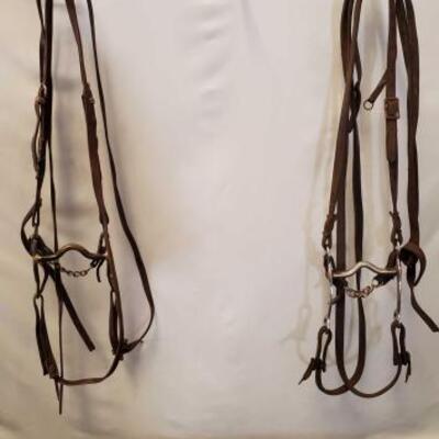 153: 	

Two Complete Cowboy Bridles
Two Complete Used Cowboy Bridles