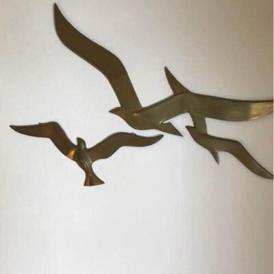 Brass Seagull Wall Art