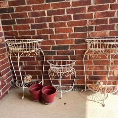 White Metal Plant Stands