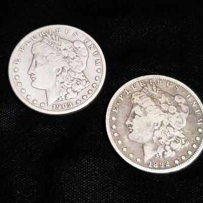 1892-s and 1903-s Morgan Silver Dollars 