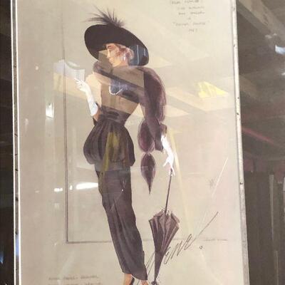 KG0080B	https://www.ebay.com/itm/114479515400	KG0080B Irene Lentz - Gibbons MGM Movie Costume Design Virginia Fisher Rendering Signed...