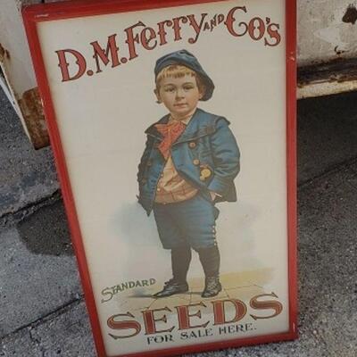 https://www.ebay.com/itm/124403682816	LAR1003 Vintage Advertising Poster: DM Ferry and Co's Standard Seeds for Sale Here. Local Pick...