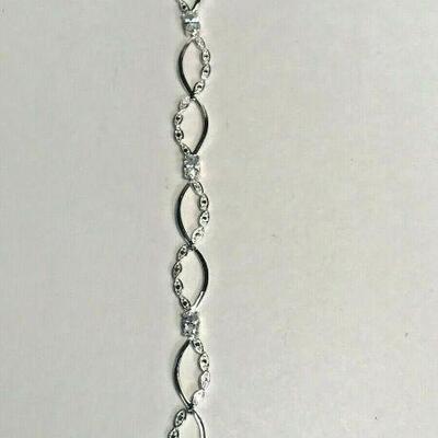 WL169	https://www.ebay.com/itm/124408705751	WL169 STERLING SILVER AND CUBIC ZIRCONIA BRACELET WITH BOX CLASP 		 Auction 
