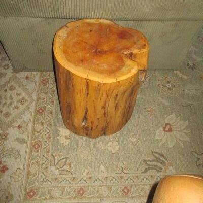 Tree Stump Table & Ottomans 