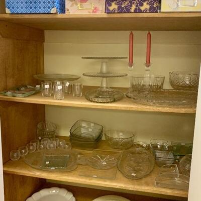 Fine Glassware Platters, Bowls, Cake Dishes  Candle Holders etc 