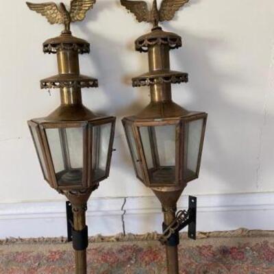 Two Brass Light Fixtures