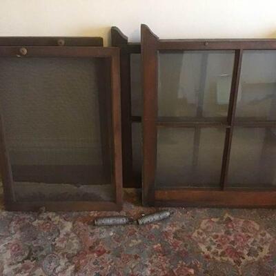 Antique Wooden Window Frames and Wooden Screens