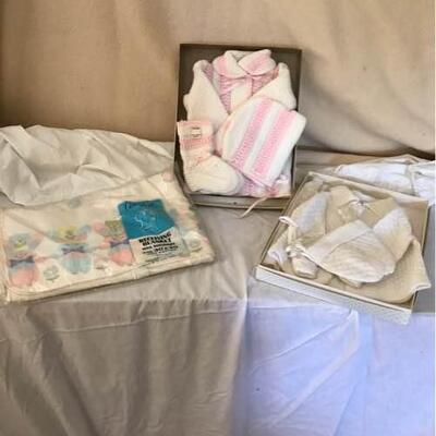Vintage Baby Layette Sets and Receiving Blanket