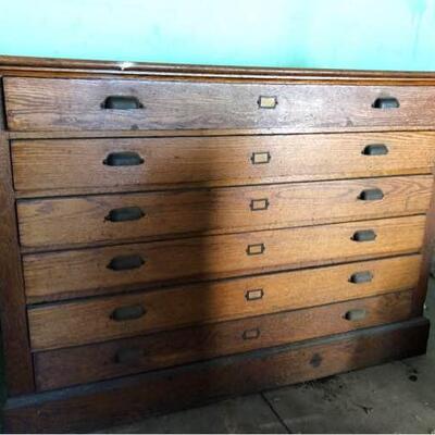 Vintage Oak Six Drawer Cabinet