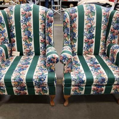 
#1152 • Pair of Floral Patterned Chairs