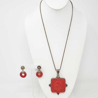 #114 • Sterling Silver Necklace With Matching Earrings