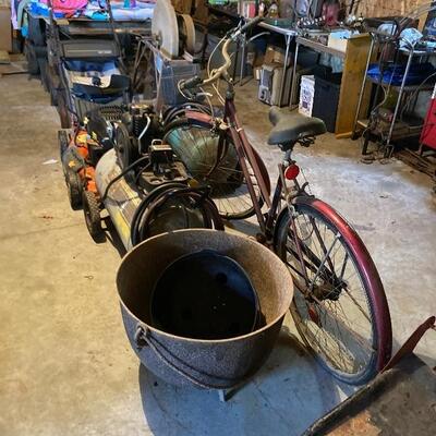 Cast iron scalding kettle, bike & more