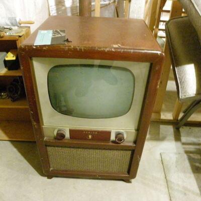 "1950's Black and White TV set.