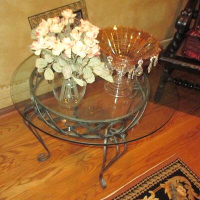 Glass & Iron Accent Tables 