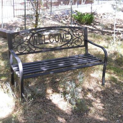 metal bench welcome