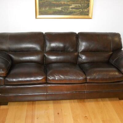 newly bought costco leather sofa