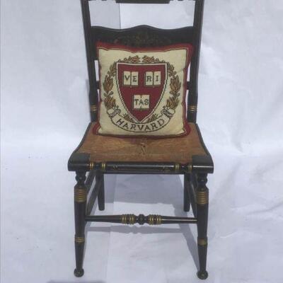 Hitchcock Style Chair & Harvard Pillow